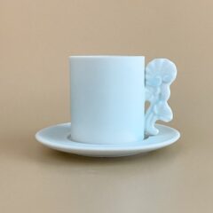 コーヒーカップ＆ソーサー(白藍‐シラアイ・万年茸)