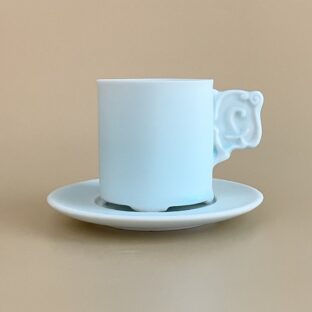 コーヒーカップ＆ソーサー(白藍‐シラアイ・紋章)