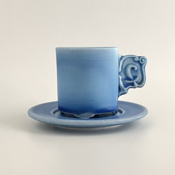 コーヒーカップ＆ソーサー(群青‐グンジョウ・紋章）